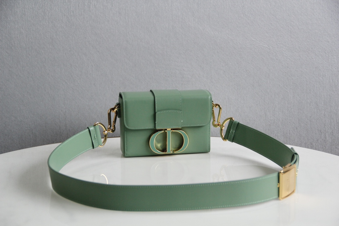 30 Montaigne Box Bag Light Green Box Calfskin